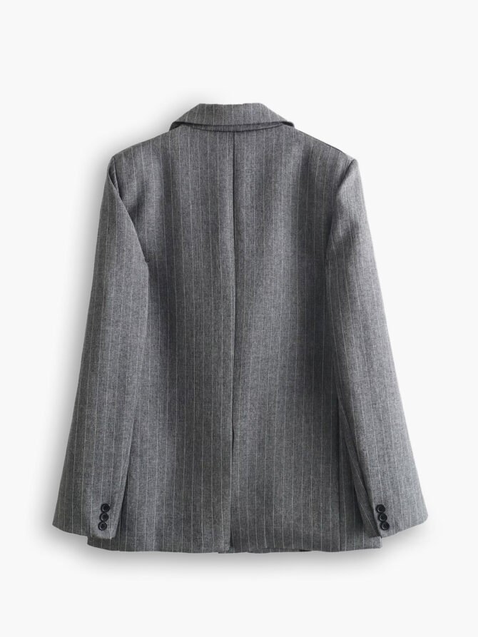 Pinstripe Lapel Blazer - Image 2