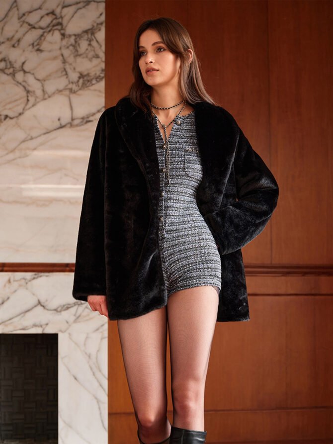 Ultra Warm Draped Faux Fur Coat - Image 2