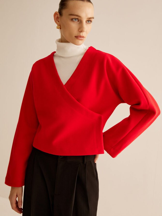 V-Neck Criss Cross Jacket - Image 5