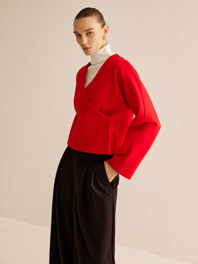 V-Neck Criss Cross Jacket - Image 3
