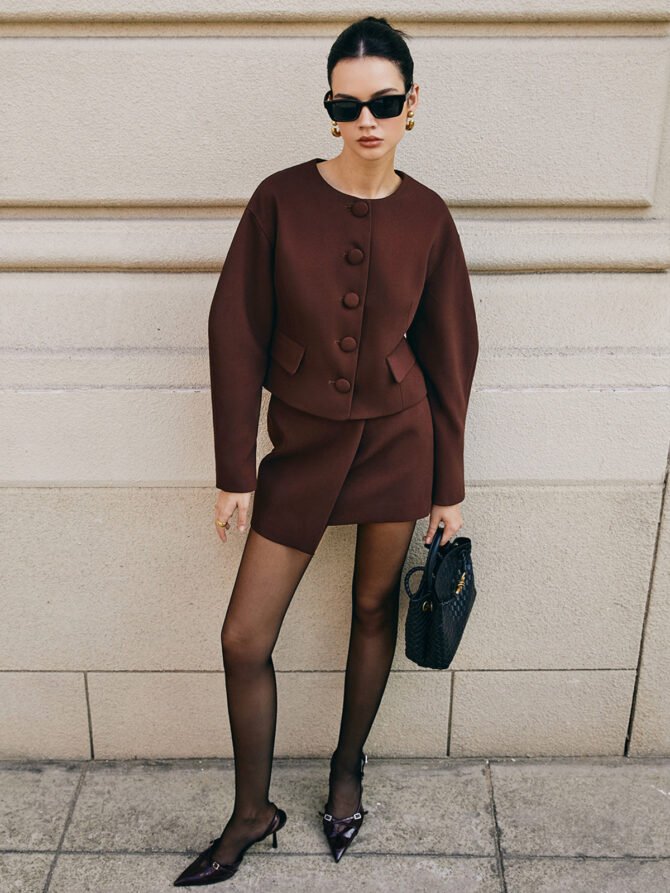 Retro Puff-Sleeve Short Jacket - Image 4