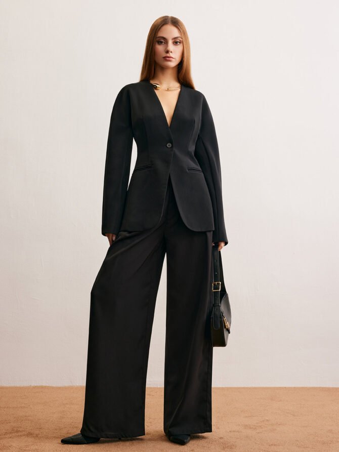 Utility Split Button Cinched Blazer - Image 3