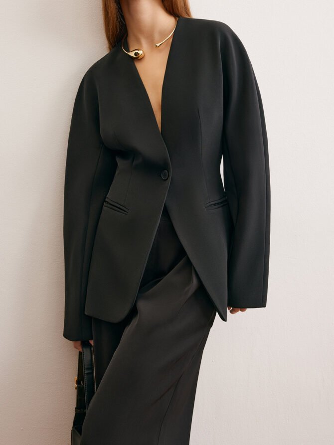 Utility Split Button Cinched Blazer - Image 2