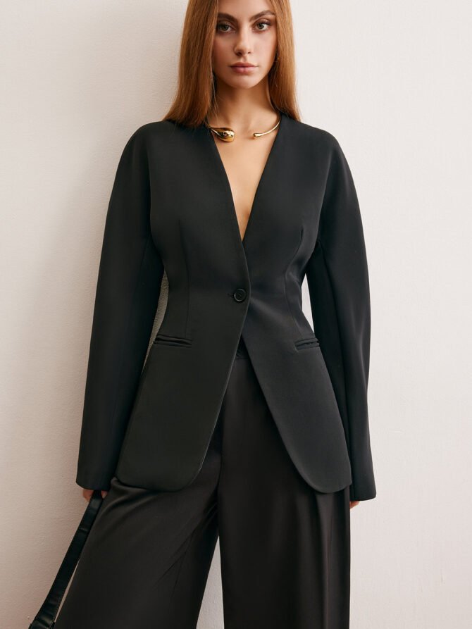 Utility Split Button Cinched Blazer - Image 5