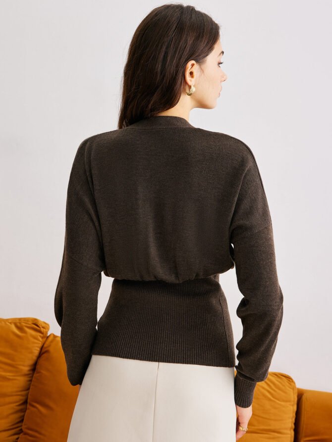Wool-Blend Cinched Button Knit Outerwear - Image 7