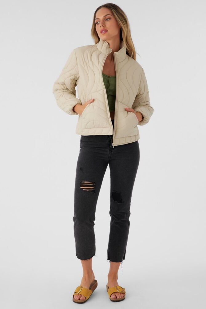 NYLON WAVE QUILTED ZIP JACKET - Image 3