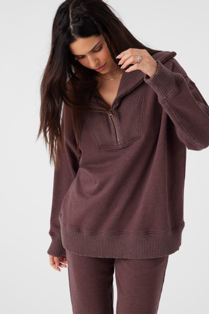 FRENCH TERRY HALF ZIP PULLOVER - Image 5