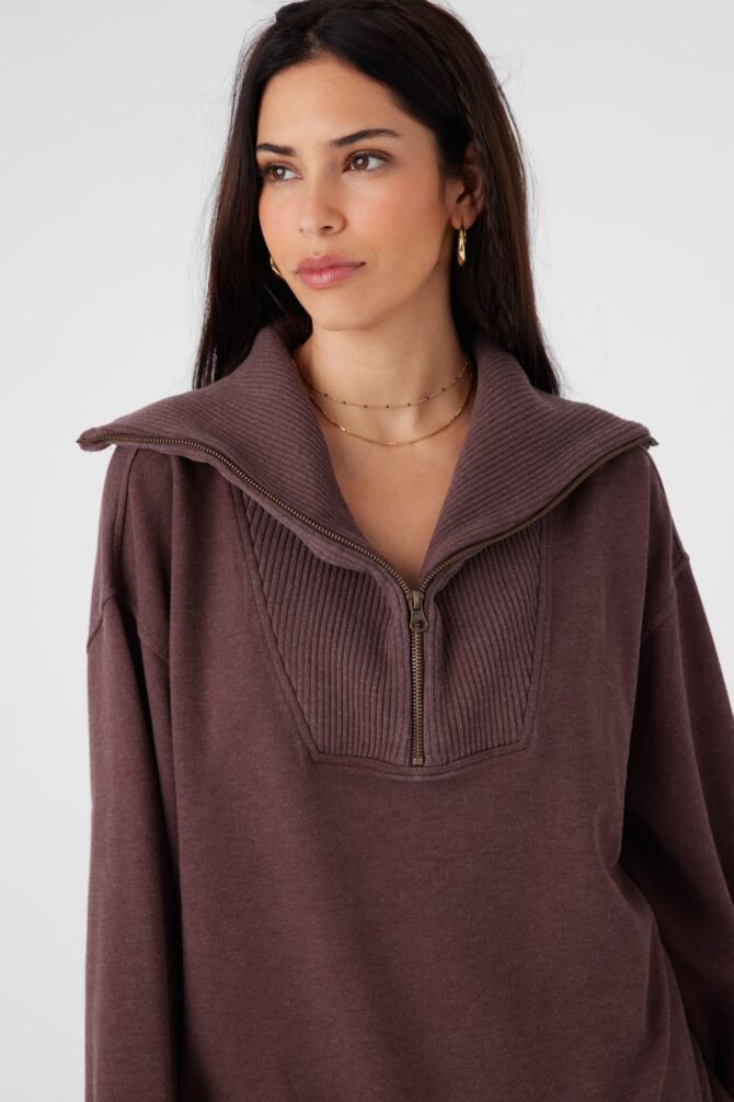 FRENCH TERRY HALF ZIP PULLOVER - Image 4