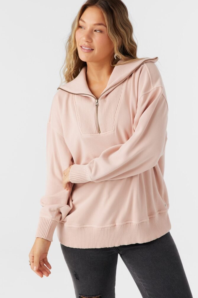 FRENCH TERRY HALF ZIP PULLOVER