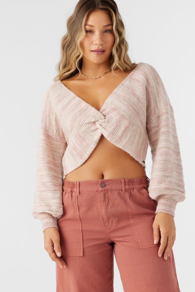 STRIPE TWIST FRONT TWO-WAY SWEATER - Image 8