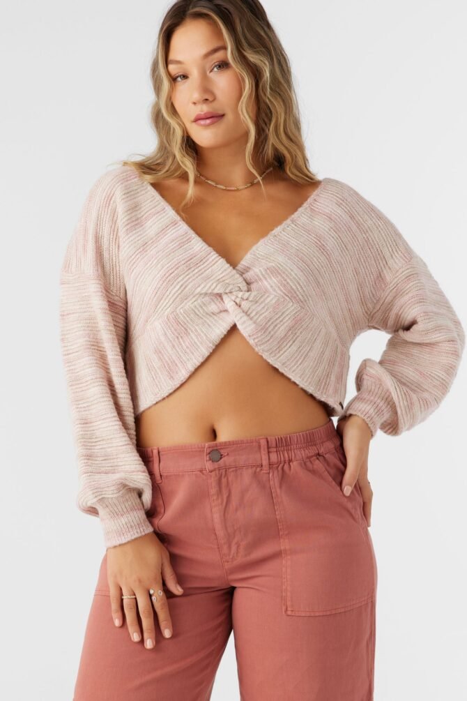 STRIPE TWIST FRONT TWO-WAY SWEATER - Image 5