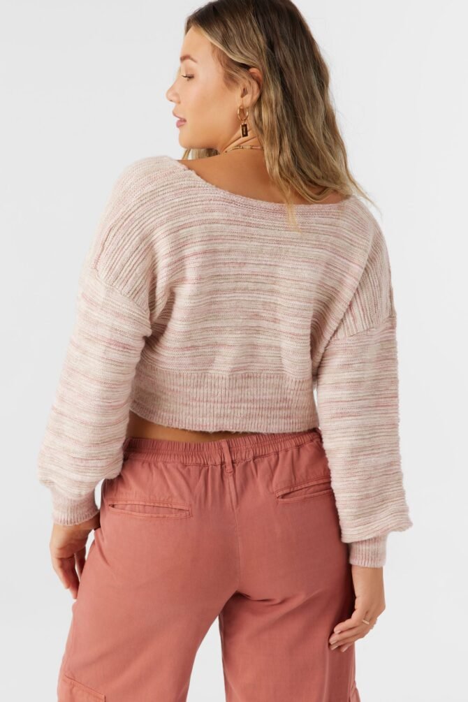 STRIPE TWIST FRONT TWO-WAY SWEATER - Image 4