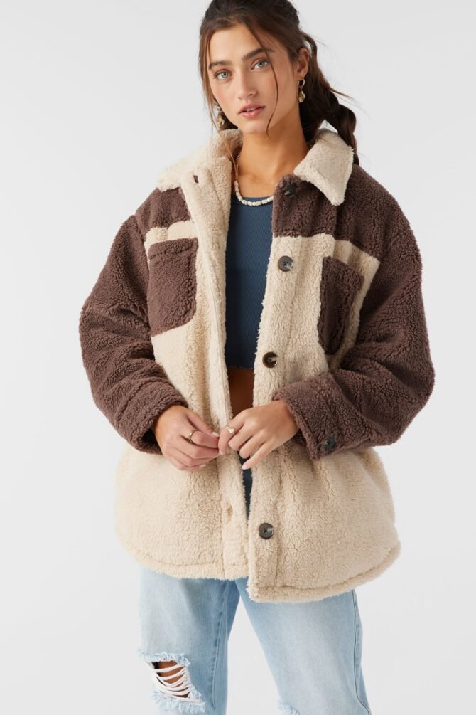 COLORBLOCK HIGH PILE OVERSIZED FLEECE JACKET - Image 7