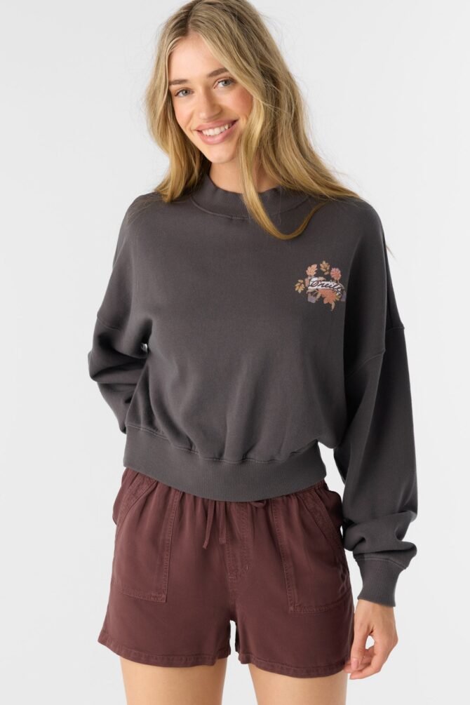 CREW NECK CROPPED FLEECE