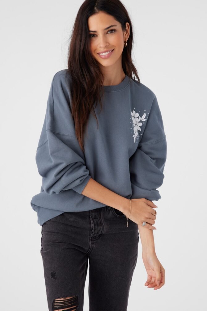 CREW NECK OVERSIZED FIT FLEECE PULLOVER
