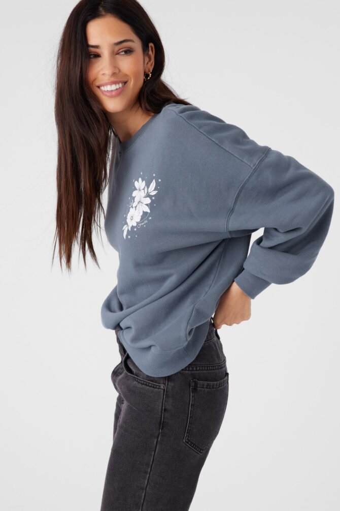 CREW NECK OVERSIZED FIT FLEECE PULLOVER - Image 5