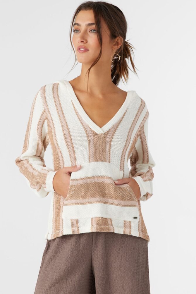 V-NECK HOODED SWEATER - Image 4