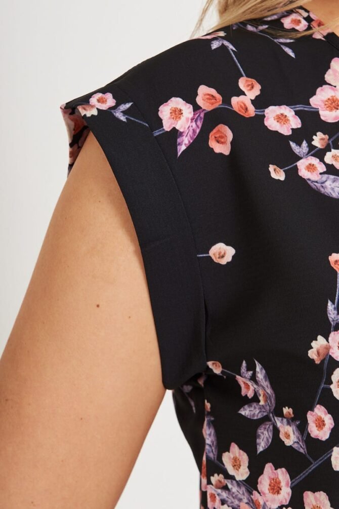 Top In Black With Cherry Blossom - Image 9
